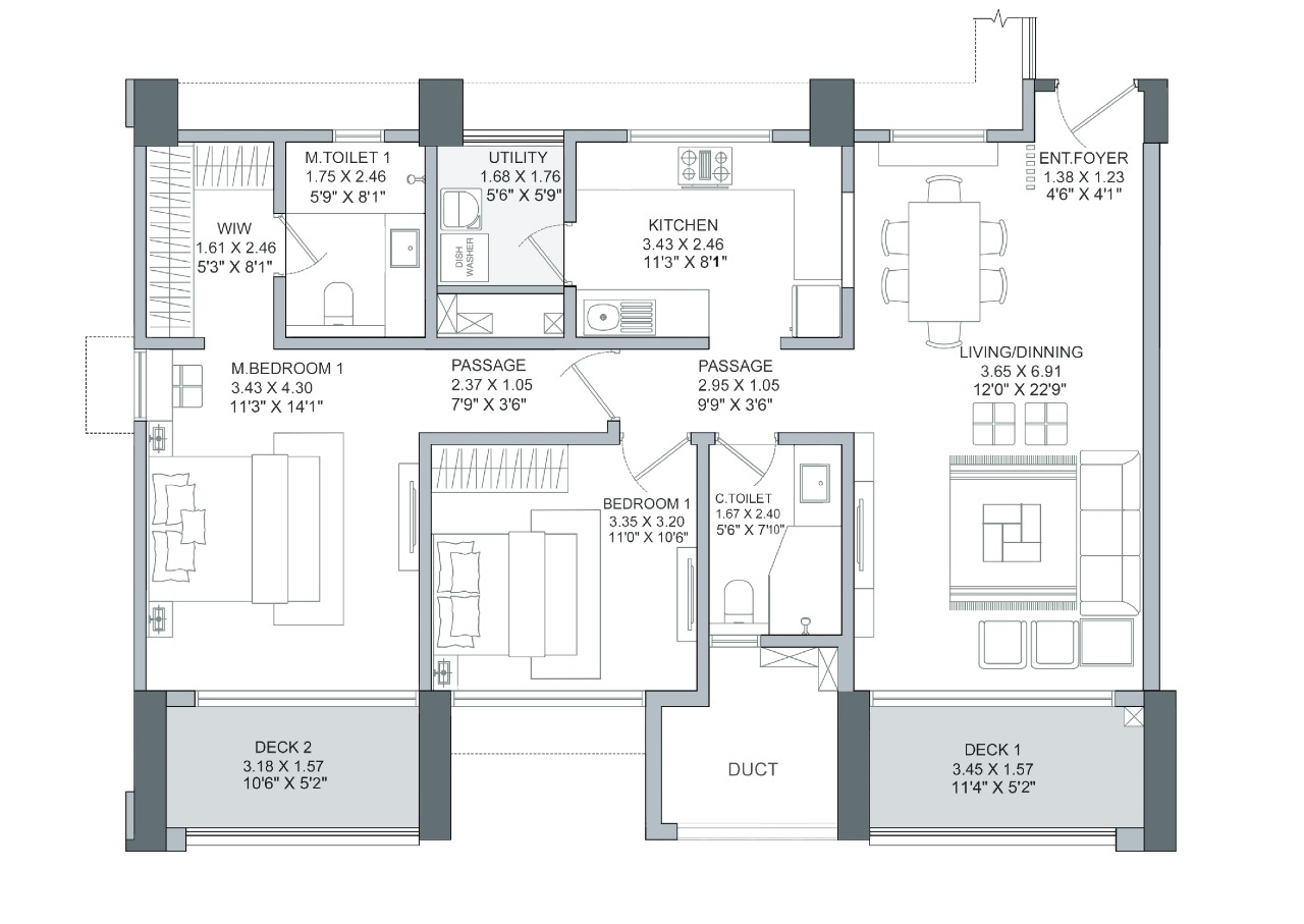 3 BHK Plan
